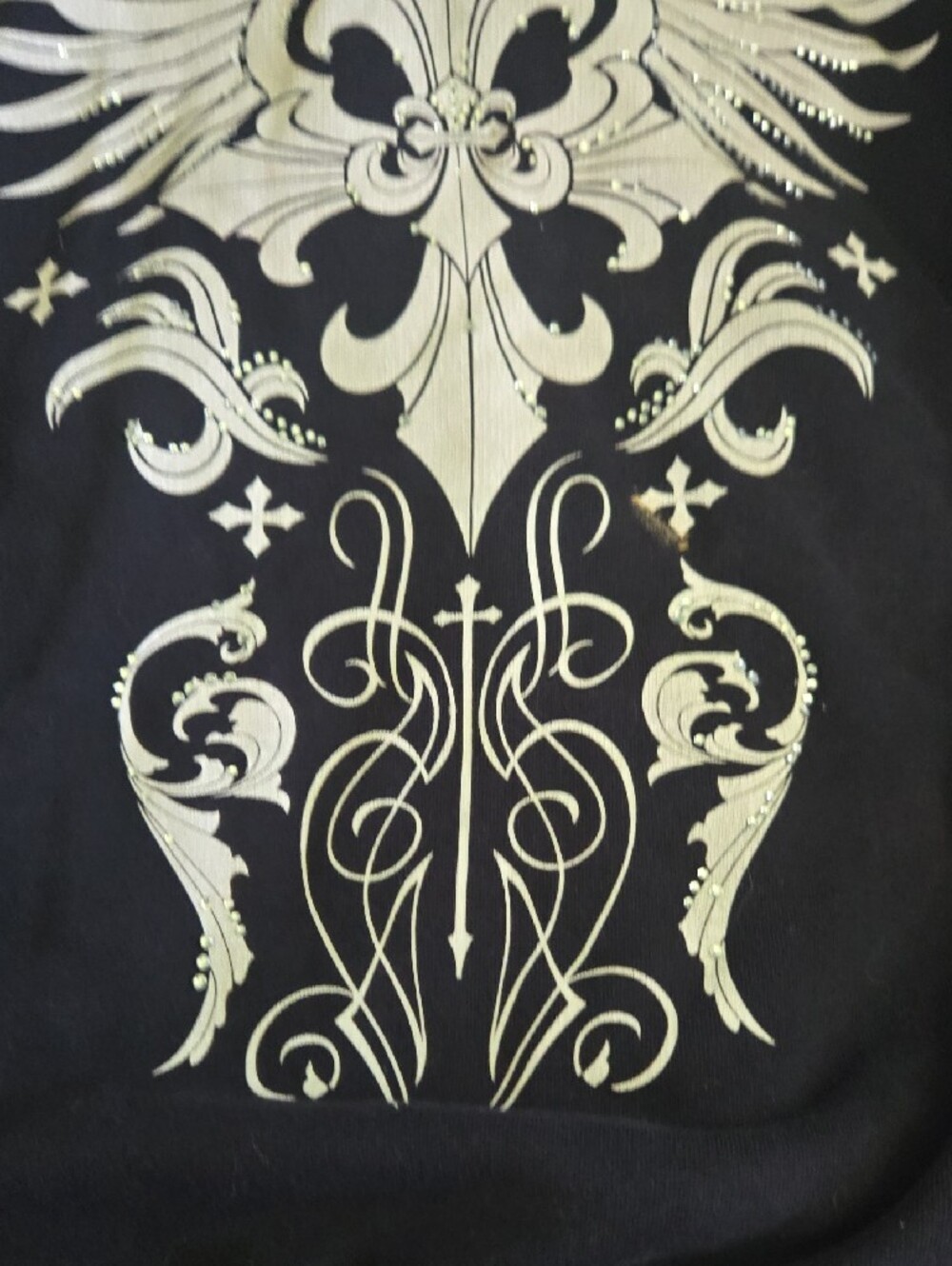 Affliction Black Bomber Jacket with Silver Crest and Wing Graphics - Picture 3 of 8